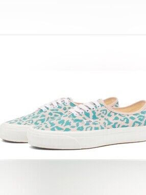 Vans Pink and Teal Leopard Print Low-Top Sneakers